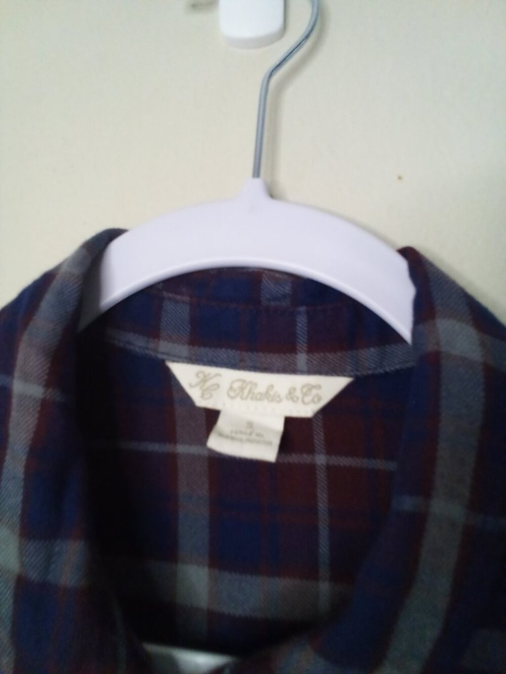 Khakis & Co Women S Button Up 3/4 Sleeve Pockets Plaid Red Blue - Picture 9 of 15